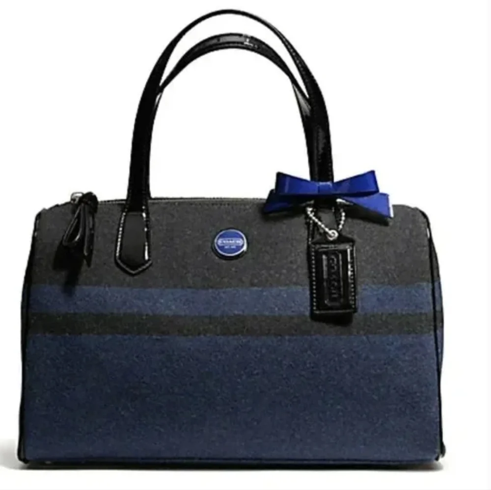 Coach Wool Satchel Hand Bag - Picture 1 of 16